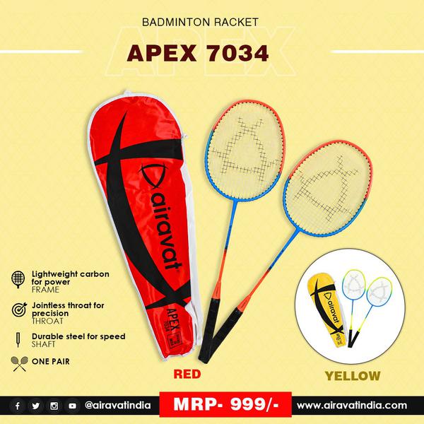 Airavat Badminton Racket Apex Set 7034