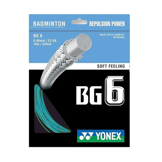 Yonex BG 6 Badminton Strings - Turquoise 0.66mm Length: 10m/33 ft Yonex Nylon Multifilament