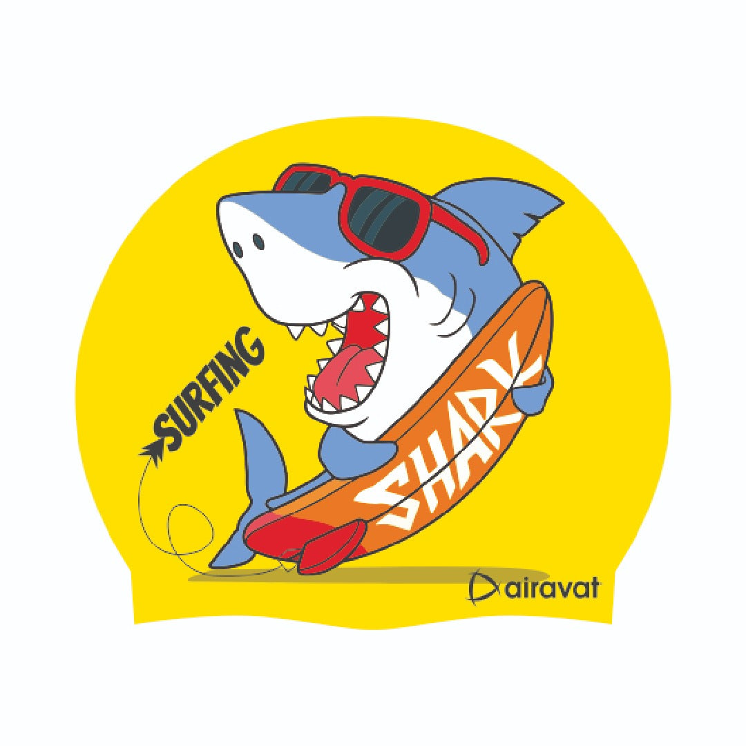 Airavat Kids Swimming Cap Aqua Toon Surfing Shark