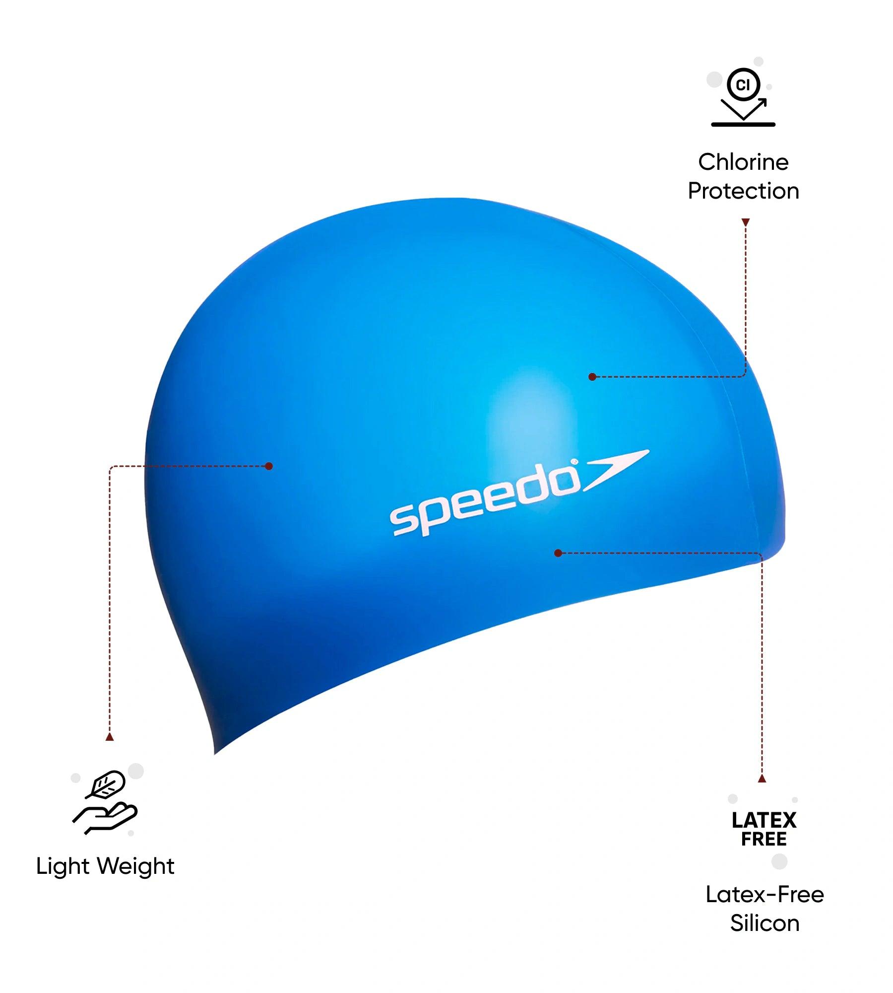 Speedo Plain Flat Silicone Cap Junior Team 870993